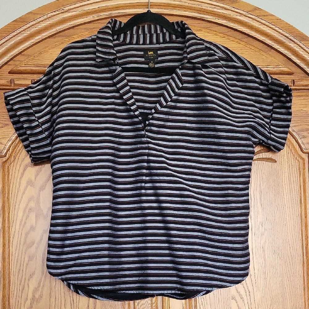 Lee Black and Gray Striped Shirt